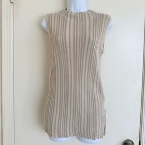 Sleeveless Ribbed Knit Top in Cream